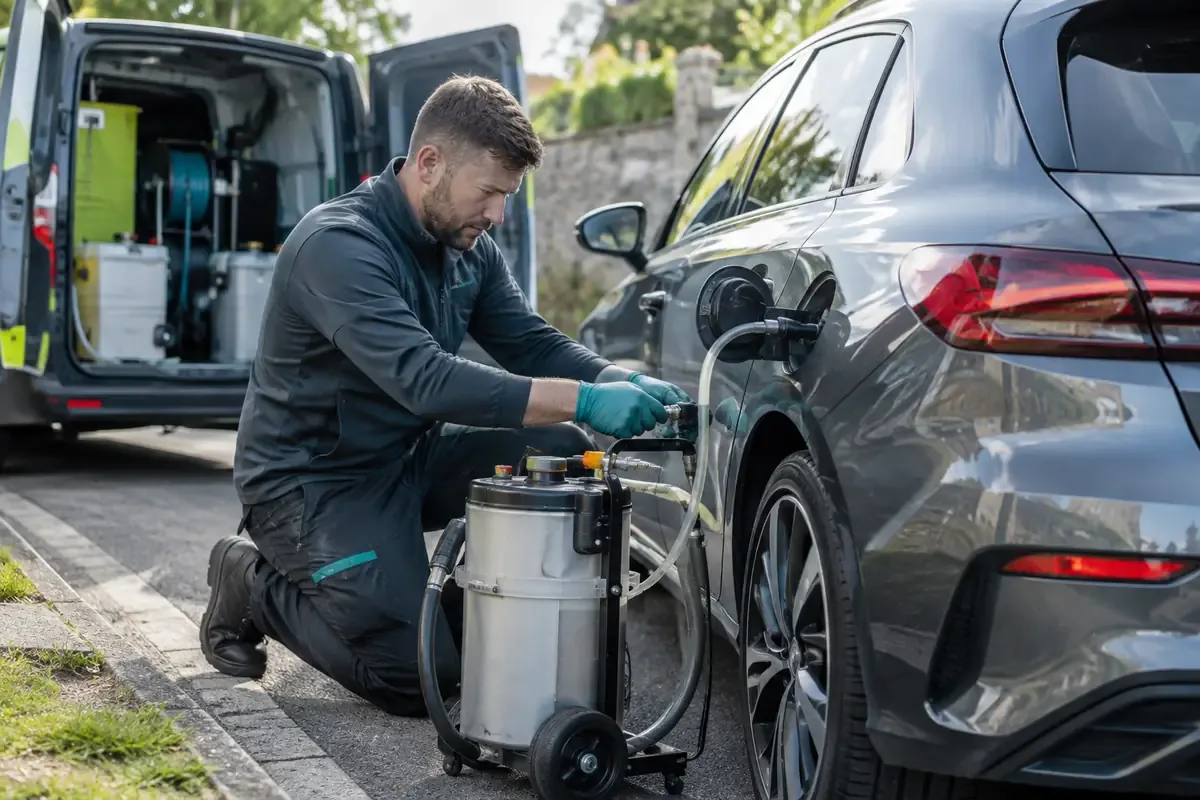 Safe roadside fuel recovery